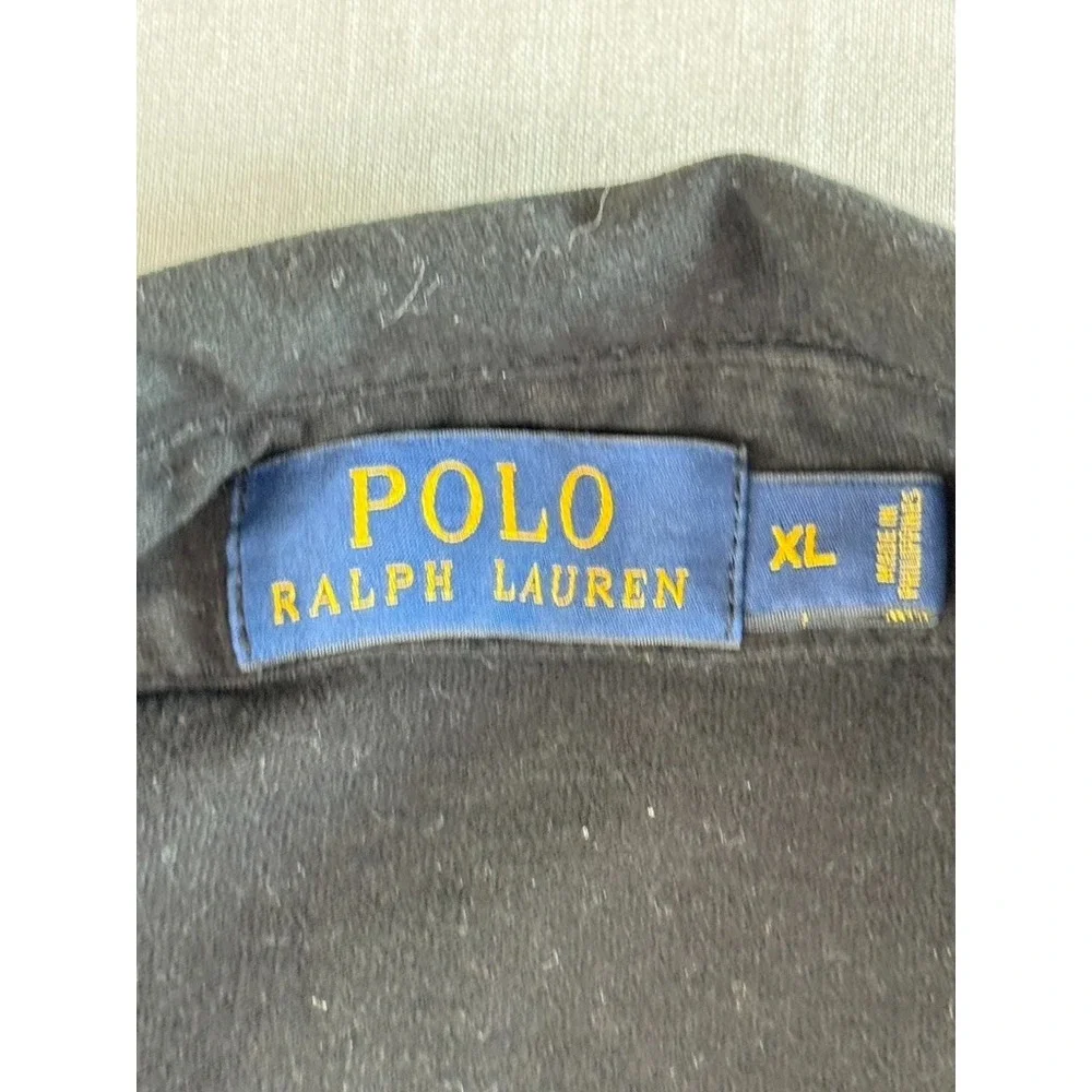 Polo Ralph Lauren Shirt XL Long Sleeve Polo Black Pony Pocket‎